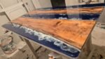 Epoxy Ocean Wave Dining Table — Blue - Image 2