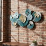 Aqua Gold Metal Wall Art