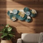 Aqua Gold Metal Wall Art - Image 2