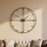 Black Frame Wooden Wall Clock - Image 2