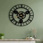 Black Gear Metal Wall Clock - Image 2