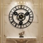 Black Gear Metal Wall Clock