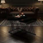 Black Glass Geometric Nesting Table Set of 3 - Image 2