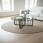 Black Glass Round Cage Coffee Table - Image 2