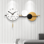 Black Golden Circles Wall Clock
