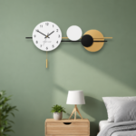 Black Golden Circles Wall Clock - Image 2