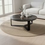 Black Marble Round Nesting Table Set of 2 - Image 3