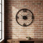 Black Numeral Metal Wall Clock - Image 2