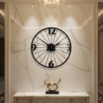 Black Numeral Metal Wall Clock - Image 3
