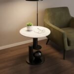 Black Round Marble Side Table