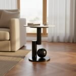 Black Round Marble Side Table - Image 3