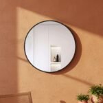 Black Round Metal Wall Mirror