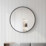 Black Round Metal Wall Mirror - Image 2