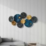 Blue Gold Plates Metal Wall Art