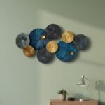 Blue Gold Plates Metal Wall Art - Image 3