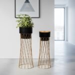 Cyra Black and Gold Indoor Planter Set of 2