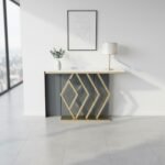 Diamond Gold Marble Console Table