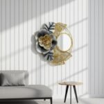 Floral Bloom Metal Wall Mirror - Image 2