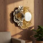 Floral Bloom Metal Wall Mirror