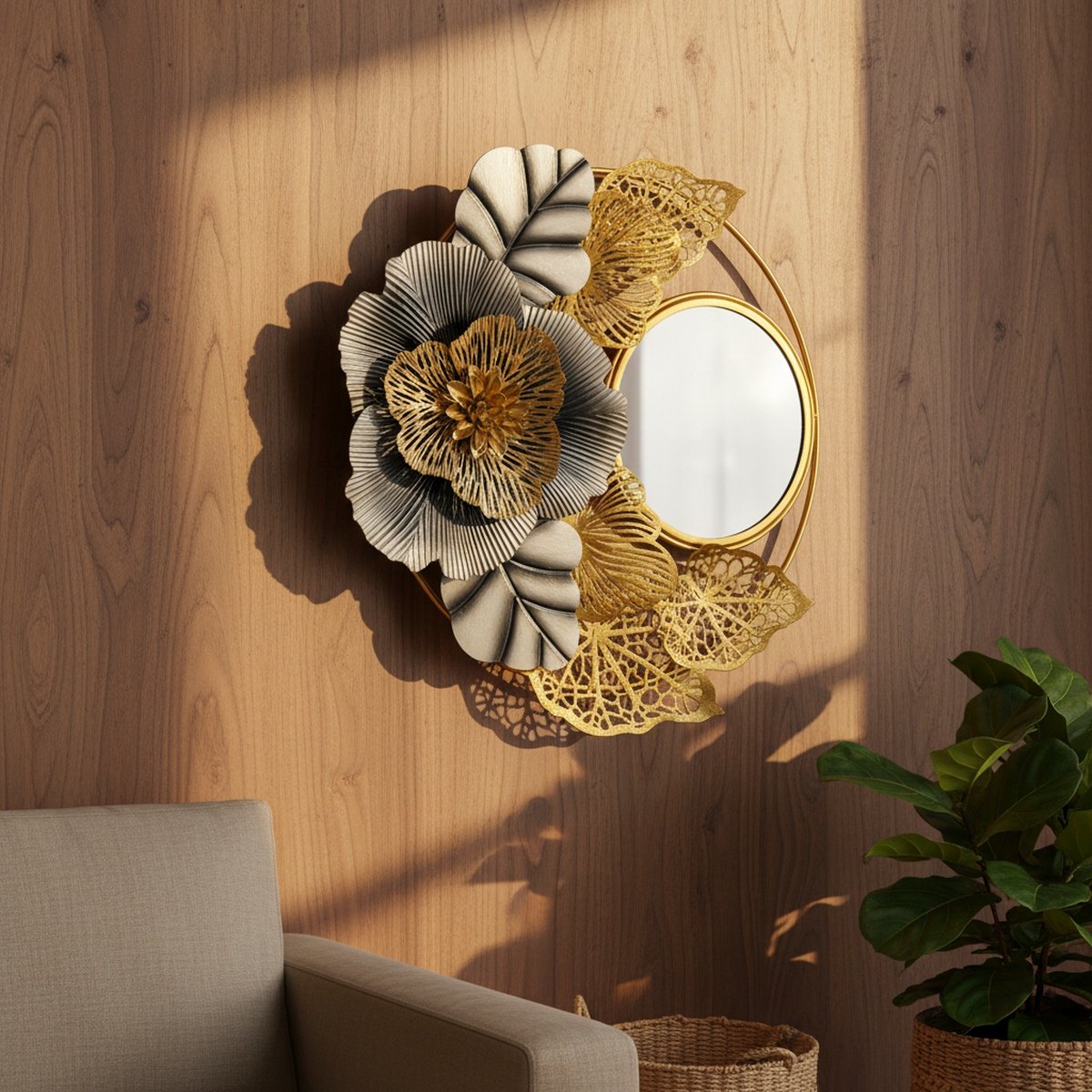 floral-bloom-metal-mirror-ah-8121135005896-3 Floral Bloom Metal Wall Mirror - Image 1