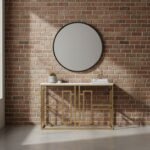 Geometric Gold Marble Console Table