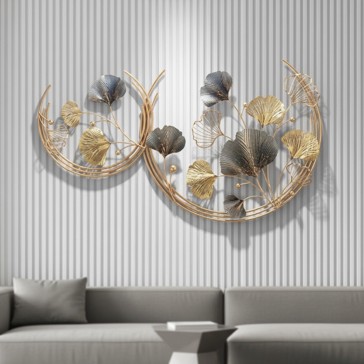 ginko-half-moon-metal-wall-art-ah-8121140510920-1 Ginkgo Half Moon Metal Wall Art - Image 1