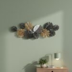 Gold Black Leaves Metal Wall Art - Image 3