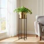 Gold Black Cylindrical Planter Set of 3 - Image 2