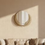 Gold Double Feather Metal Wall Mirror - Image 2