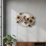Gold Floral Metal Wall Art - Image 2