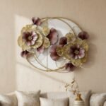 Gold Floral Metal Wall Art - Image 3