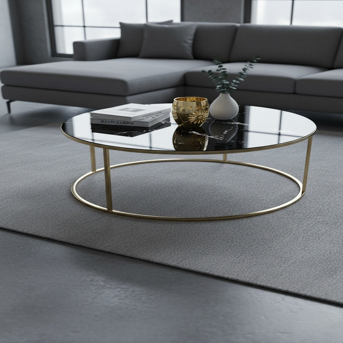 gold-geometric-black-marble-coffee-table-ah-8413699834169-1 Gold Geometric Black Marble Coffee Table - Image 1