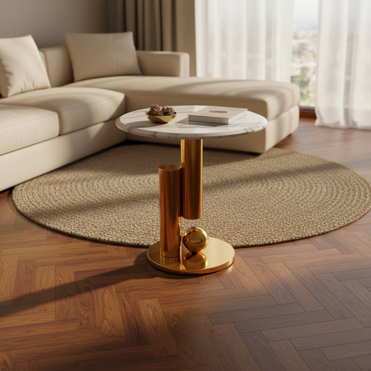 gold-geometric-marble-coffee-table-ah-8121126879432-2 Gold Geometric Marble Side Table - Image 1