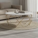 Gold Geometric Marble Coffee Table | Designer