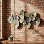 Gold Gray Metal Wall Art