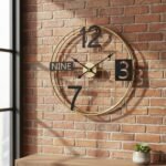 Gold Grid Metal Wall Clock - Image 2