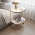 Gold Hexagon Marble Side Table