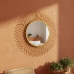 Gold Leaf Metal Wall Mirror - Image 2