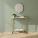 Gold Marble Console Table with Storage Shelf - Image 2