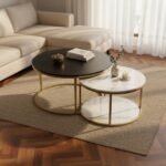 Gold Marble Nesting Coffee Table Set of 2