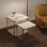 Gold Marble Nesting Side Tables Set of 2 - Image 2