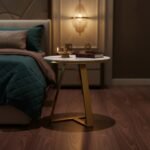 Gold Round Marble End Table - Image 3