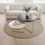 Gold Black & White Marble Nesting Tables | Set of 2