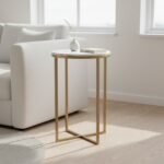 Gold Round Marble Side Table