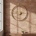 Gold Round Metal Wall Clock - Image 2