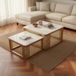 Marble Square Nesting Tables | Set of 2 - Image 3