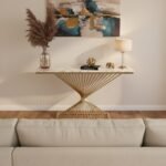 Gold Swirl Marble Console Table - Image 2