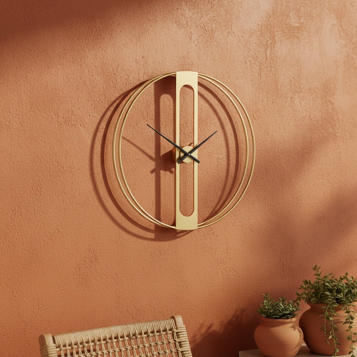 golden-central-bar-wall-clock-ah-8121143460040-1 Golden Central Bar Wall Clock - Image 1