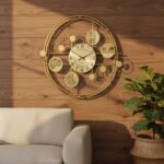 Golden Circle Patterns Wall Clock