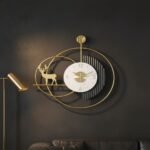 Golden Deer Metal Wall Clock - Image 2